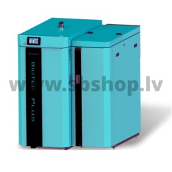 BIOTEC Plus 25 komb. pirolīzes malkas-granulu apkures katls