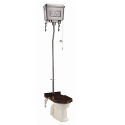 Traditional WC Burlington ar aluminija skalojamo kasti HL, hromētu trubu BEZ vāka