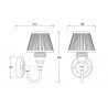 Lampa sienas Burlington uz dekoratīvas pamatnes, hroms