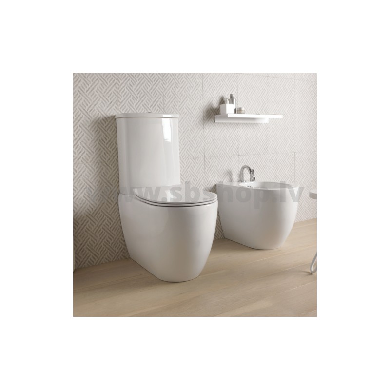 WC pods LIKE horiz. ar SLIM softclose vāku, balts GSG Ceramica
