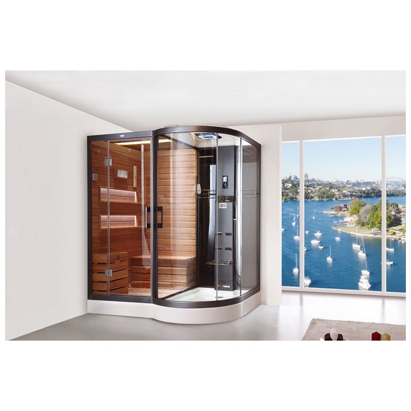 Sauna+tvaika pirts TERRANO 1850x1380x2240 kreisā