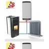 CENTROMETAL granulu kamīns ZV20 B balta  ar centrālapkuri 5,1/18,46 kW