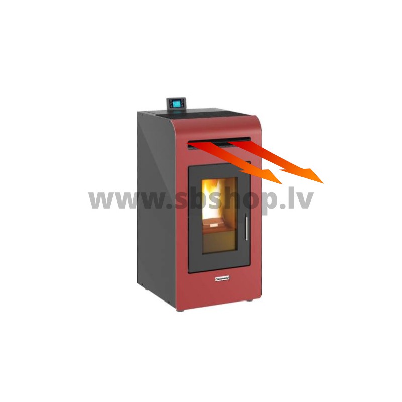 Centrometal granulu kamīns CentroPelet Z16-C, sarkans 3,8-16,3kW ar gaisa apkuri