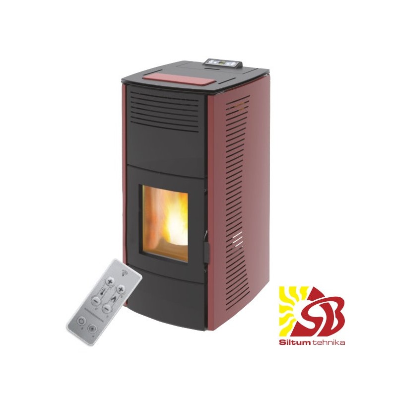 CENTROMETAL granulu kamīns ZV16 C sarkans ar centrālapkuri 4,89/16,1 kW