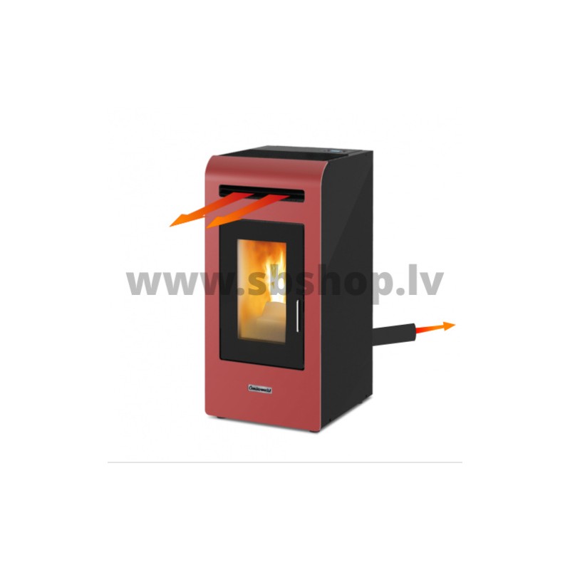 Centrometal granulu kamīns CentroPelet Z12CAN-C sarkans, 2,8-10,1kW ar papildus gaisa izvadi