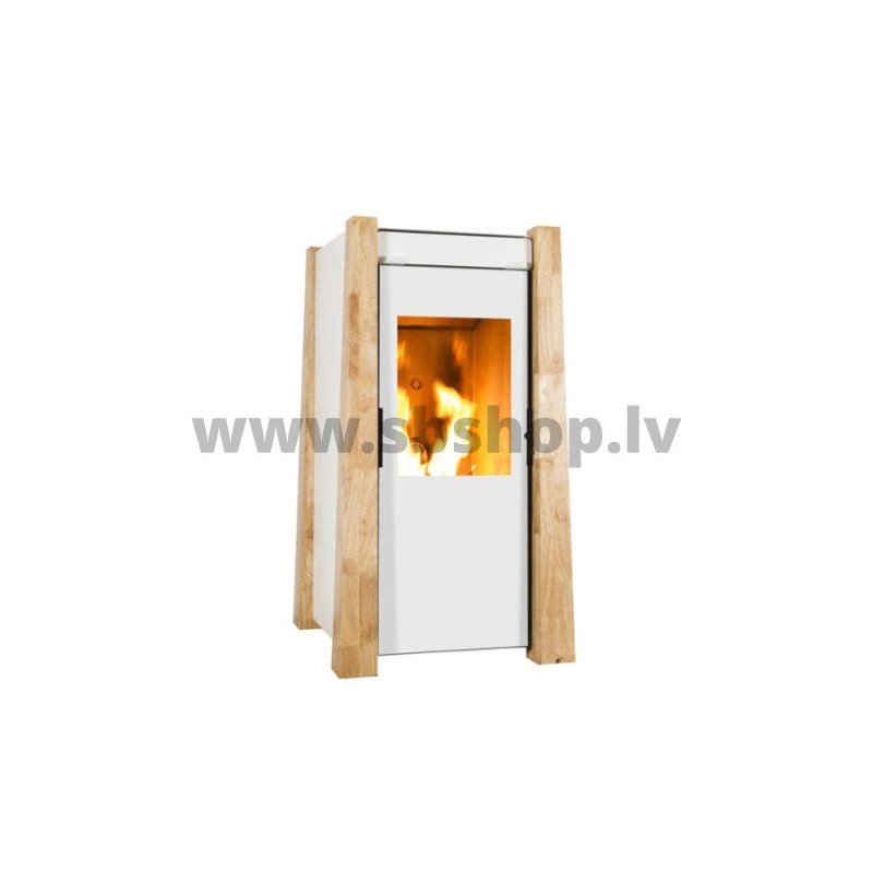 ECOFOREST garnulu kamīns Keops 9,5kW balts