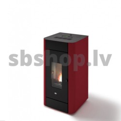 Granulu kamīns Eva Calor FRIDA 17 kW ar centrālapkuri sarkans (ROSO)
