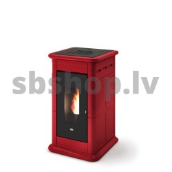 Granulu kamīns Eva Calor HYDRO VENERE 13KW ar centrālapkuri sarkans akmens apdare