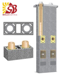Schiedel RONDO PLUS keramzīta dūmvadi, dubultais ar ventilāciju d180V200 7m