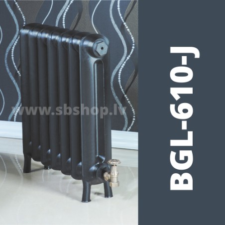 Čuguna radiators BEIGELAI BGL-610-J (12 sekc.) gruntēts melnā krāsā