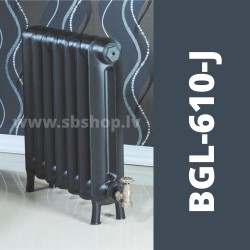 Čuguna radiators BEIGELAI BGL-610-J (14 sekc.) gruntēts melnā krāsā