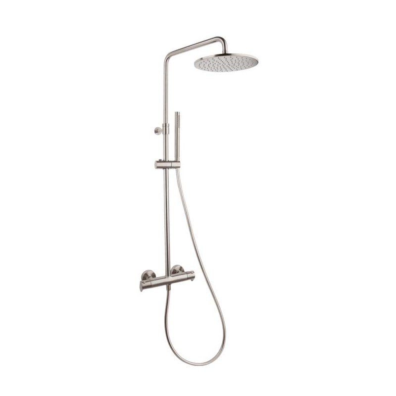 Dušas kolonna ALEXIA ar termostatu, rokas dušu un lietus dušu D30cm, RamonSoler brushed nickel