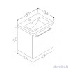 Mēbele ar izlietni SCANDIC 51x39cm ar durvīm glossy white