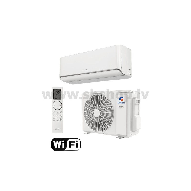 GREE Kondicionieris Airy  2,7/3,0KW, balts ar WiFi (+GWH09AVCXB-K6DNA1B/O)