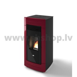 Granulu kamīns ar gaisa apkuri Eva Calor LAURA 13 kW sarkans