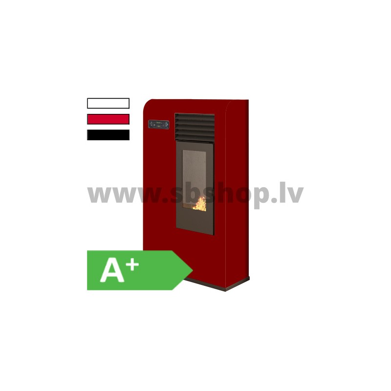 Granulu kamīns Eva Calor ZITA SLIM 7.5 kW sarkans