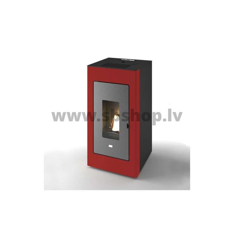 Granulu kamīns Eva Calor HYDRO LUISA 12.5 kW + sarkans