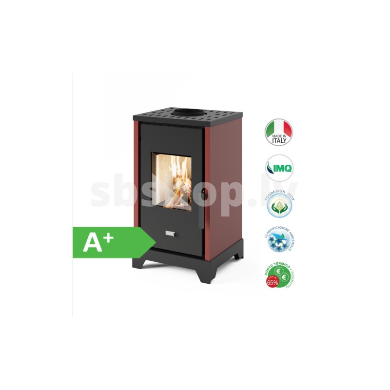 Malkas kamīns Eva Calor LELA NEW 6 kW sarkans