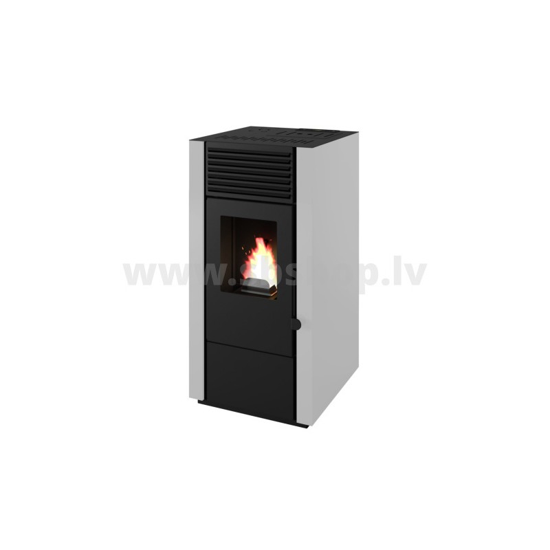 Granulu kamīns ar 1 papildus gaisa izvadu Eva Calor MARISA 9.2kW balts