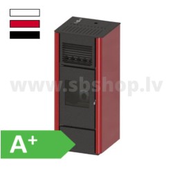 Granulu kamīns ar 2 gaisa izvadiem Eva Calor AGATA 15,4kW sarkans