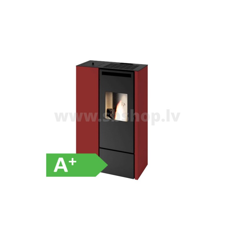 Granulu kamīns Eva Calor PIA SLIM 11kW sarkans