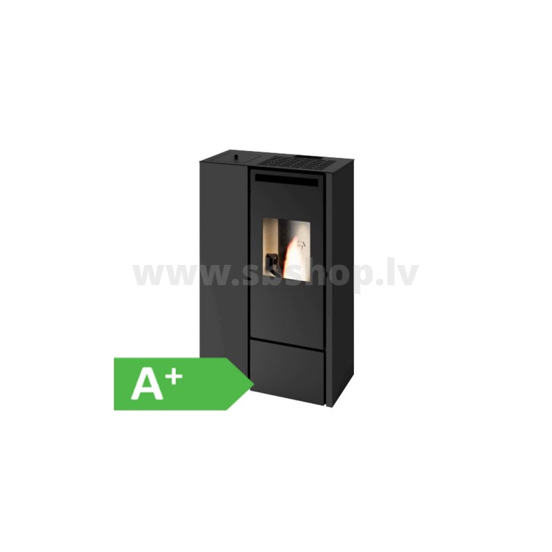 Granulu kamīns Eva Calor PIA SLIM 11kW melns