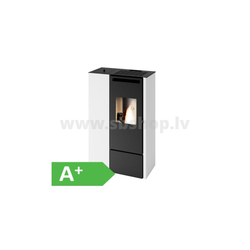 Granulu kamīns Eva Calor PIA SLIM 11kW balts