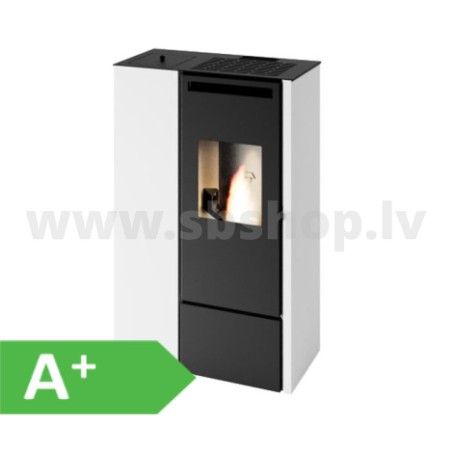 Granulu kamīns Eva Calor PIA SLIM 11kW balts