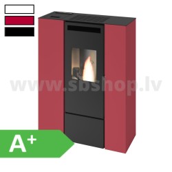 Granulu kamīns ar 1 papildus gaisa izvadu Eva Calor PIA SLIM 11kW balts