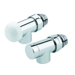 Radiatoru Termoventīļu komplekts, aksiālais REVERSA ar vītni eirokonusam 1/2x3/4, hroms