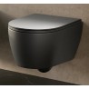 HATRIA FUSION pods piearināms Rimless ar soft close vāku, melns matēts