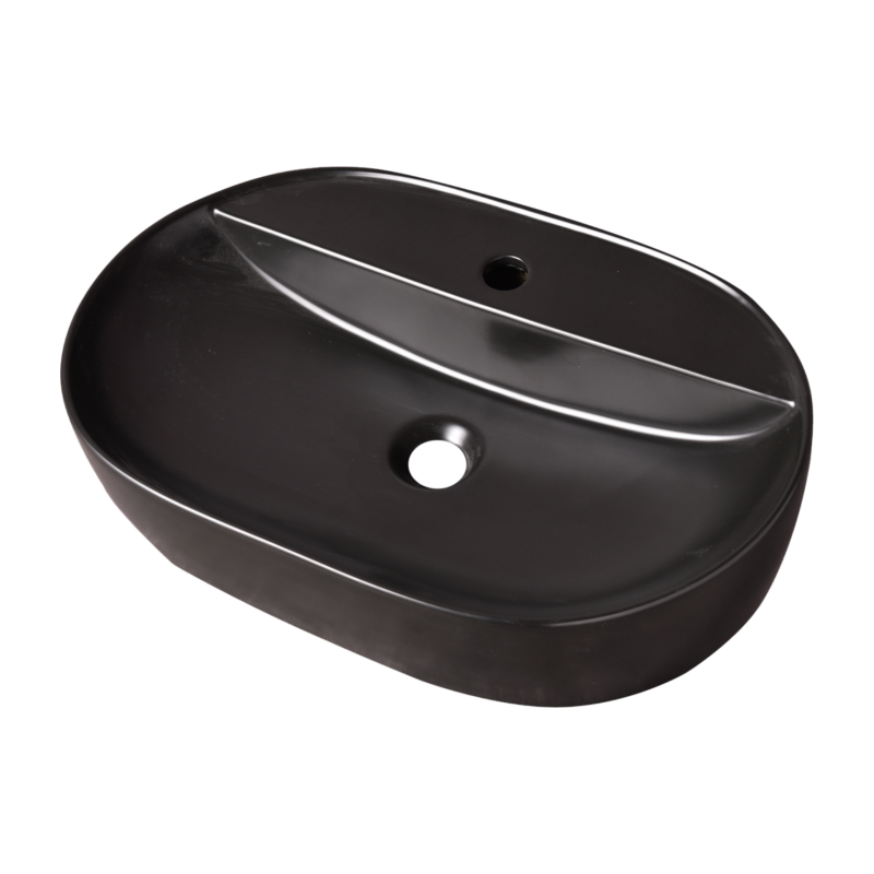 Izlietne HAPPY HOUR 12:00MF 57x38x15cm ar vietu maisītājam, black matt