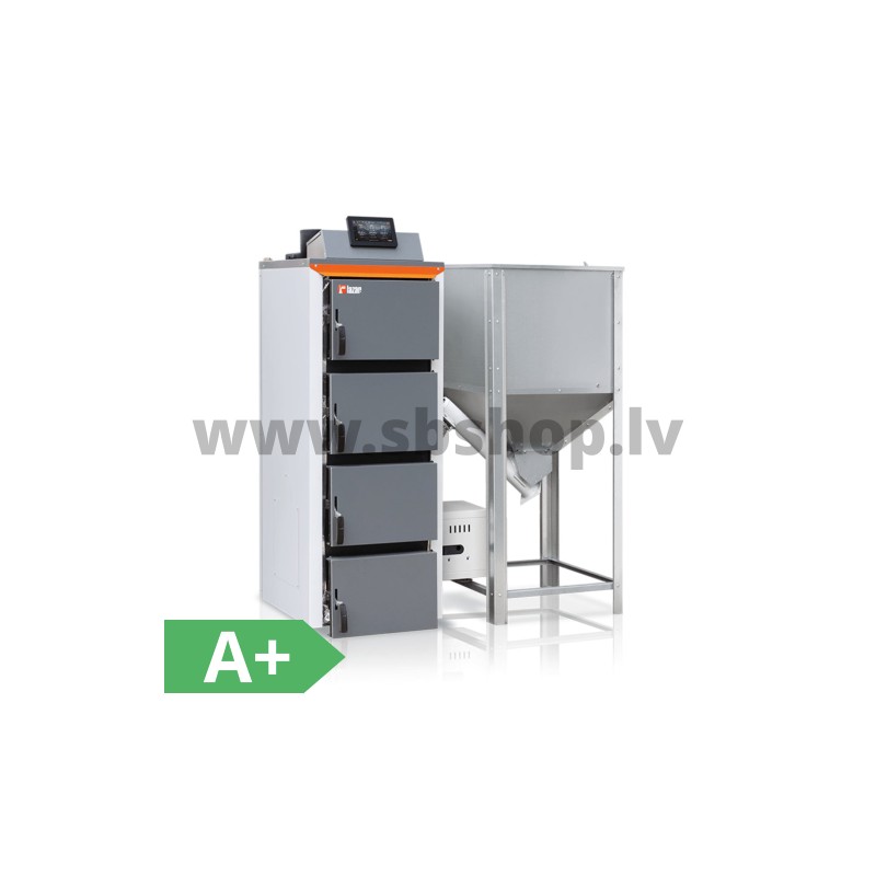PelletFocus HKS LAZAR granulu katls 20 kW 470L ar autom.siltummaiņu, degļa tīrīšanu