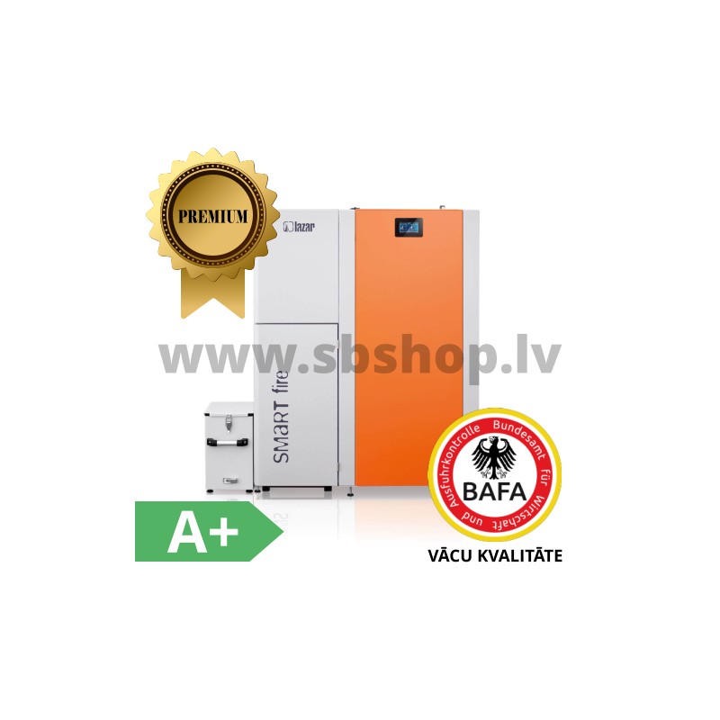 Smartfire HKS LAZAR granulu katls 41kW 150L ar pelnu izvadīšanu