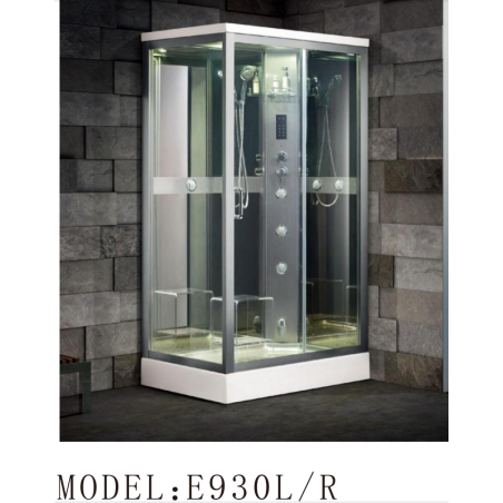 Tvaika dušas kabīne 1200x800x2150mm CRW ar apgaismojumu, masāžas sprauslām un mūziku, kreisais stūris